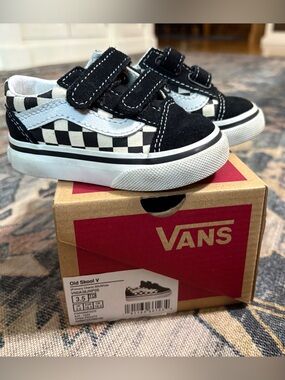 Vans Kids Checkerboard Old Skool V - Black & White
